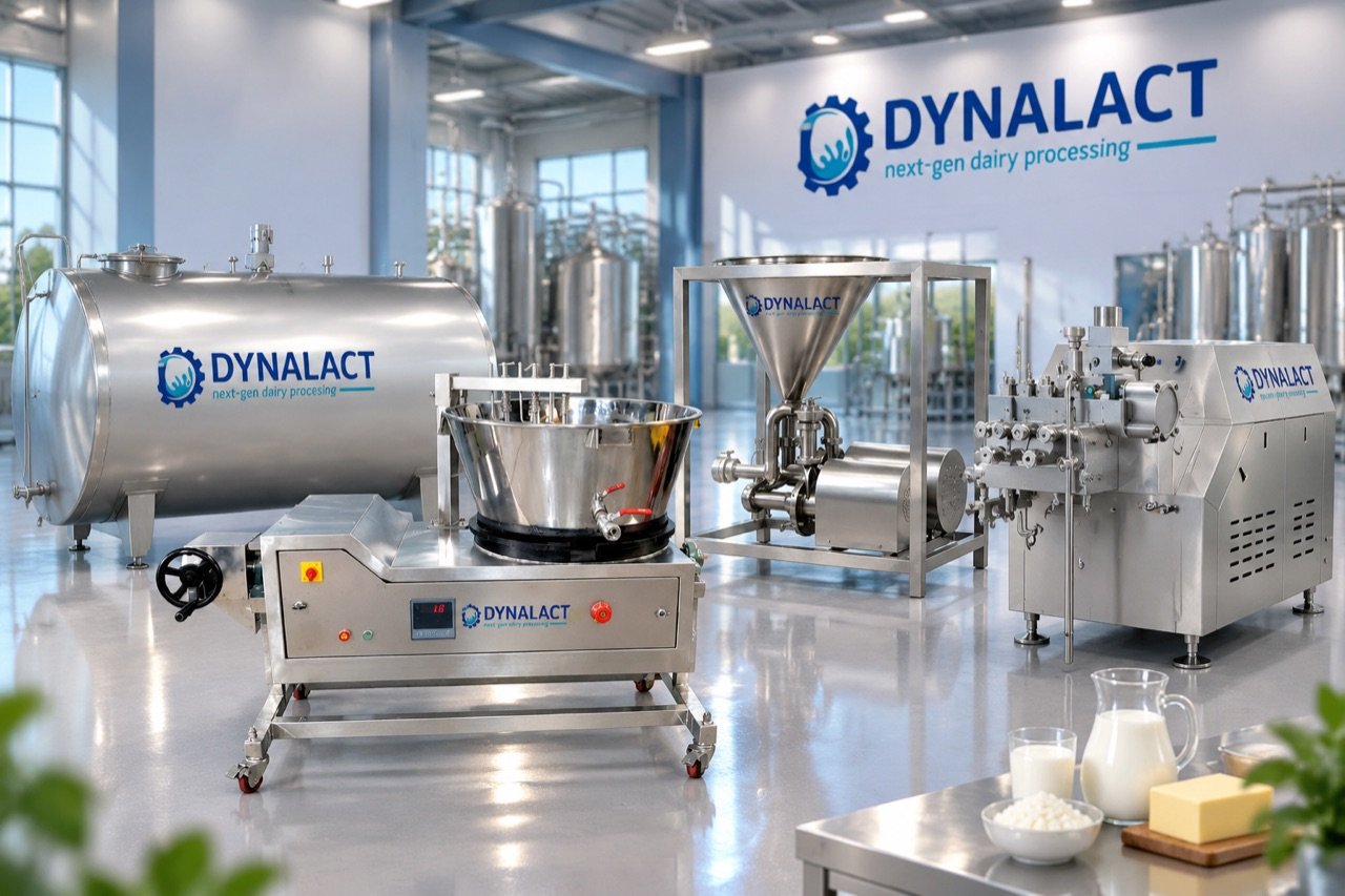 Dairy processing equipment line by Dynalact