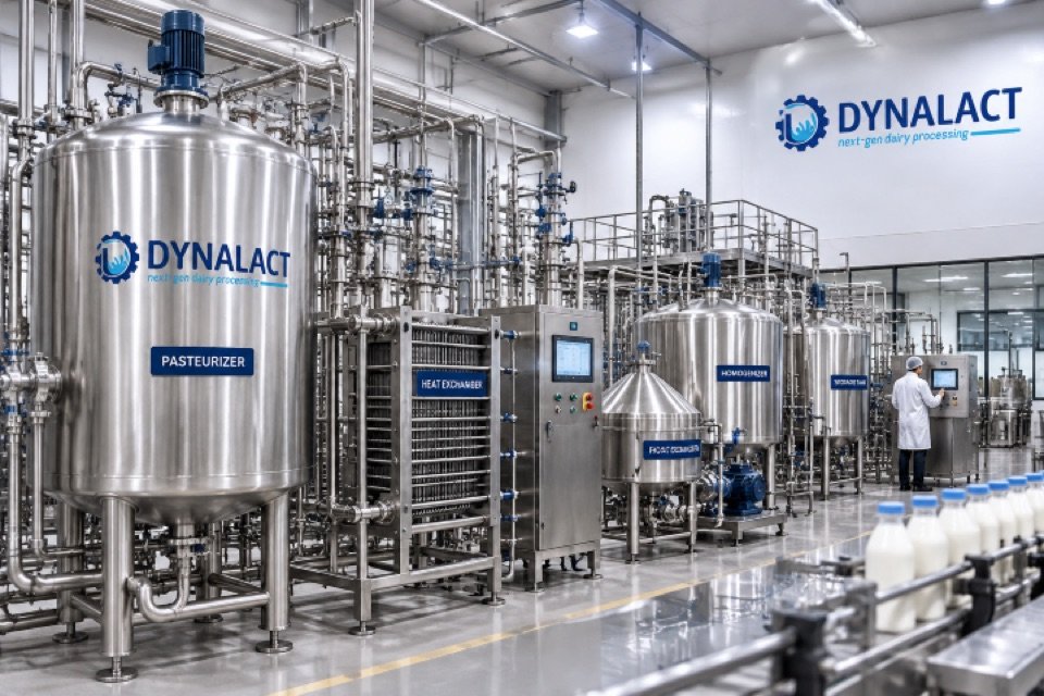 Dynalact dairy machinery showroom and product range